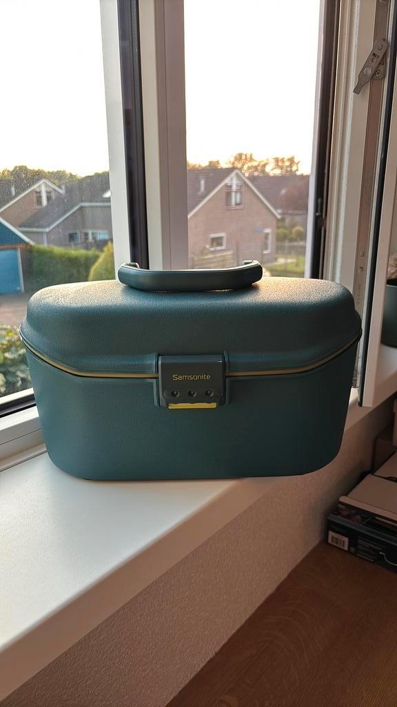Samsonite Re-Lite Beautycase, Sieraden, Tassen en Uiterlijk, Beautycases, Zo goed als nieuw, Hardcase, Blauw, Met slot, Met spiegeltje(s)