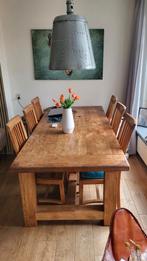 EETTAFEL MET 6 STOELEN, Huis en Inrichting, Complete eetkamers, Ophalen, Gebruikt, Vintage, 4 tot 6 stoelen