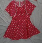Leuk roze/wit gestipte ROCK & ROLL jurk + bolero, Ophalen, Gebruikt, 146 t/m 152, Meisje