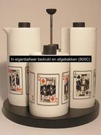 Peper en zout olie en azijn stel met speelkaarten L16xH19cm, Huis en Inrichting, Keuken | Servies, Overige typen, Nieuw, Ophalen of Verzenden