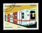 postzegel 521 Guinee-Bissau trein C.A.F. Metro, Ophalen of Verzenden, Overige landen, Gestempeld