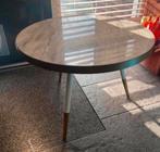Salontafel marmerlook met gouden poten, Ophalen, Gebruikt, 100 tot 150 cm, Rond