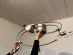 Ronde plafondlamp met 4 led spots, Huis en Inrichting, Lampen | Plafondlampen, Ophalen, Gebruikt, Metaal