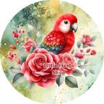 L500 luxe icing papagaai 20cm eetbare taart plaat print, Ophalen of Verzenden, Nieuw, Taarten, Versiering