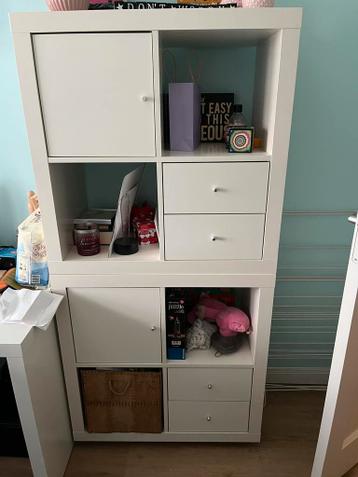 IKEA Malm bureau wit + 4x IKEA Kallax kast wit - afbeelding 2
