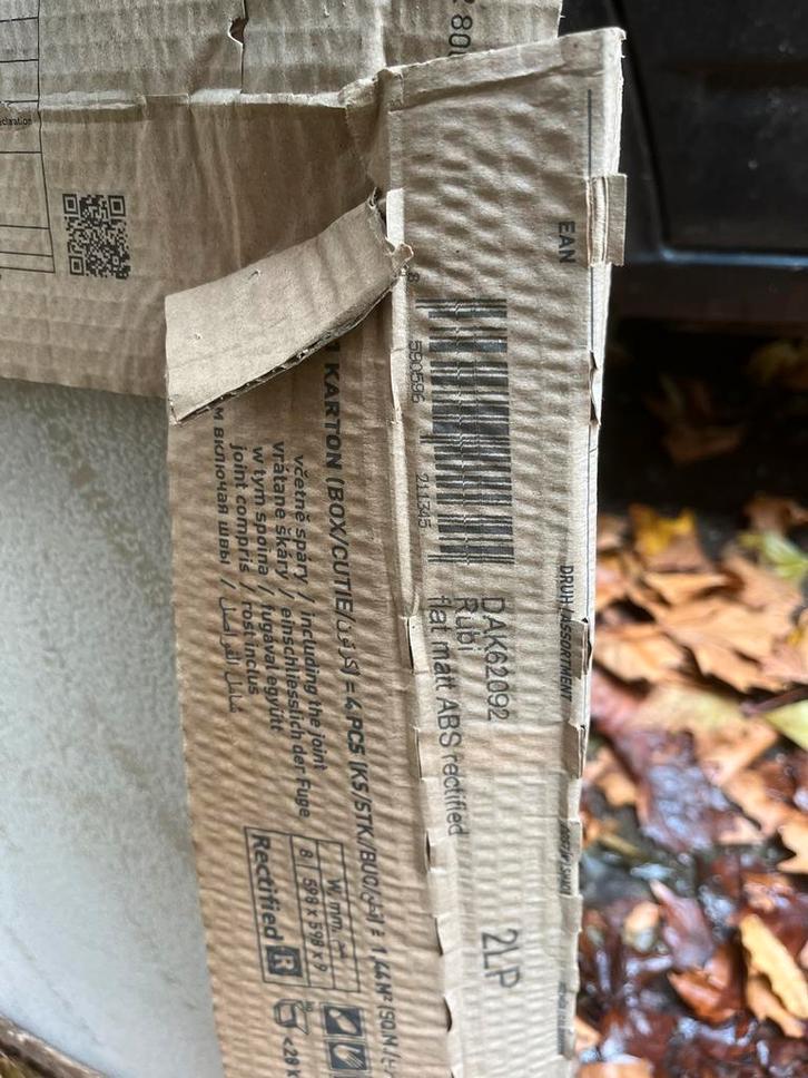 3 Grijze Keramische Tegels - Rubi DAK62092, Doe-het-zelf en Verbouw, Tegels, Nieuw, Vloertegels, Keramiek, 60 cm of meer, 40 tot 60 cm