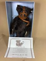 Donkerbruine Steiff muilkorf teddybeer 1908, Verzamelen, Beren en Cherished Teddies, --, Steiff, Stoffen beer, Ophalen of Verzenden