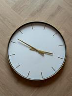 Klok goud / gouden klok 50 cm, Ophalen of Verzenden, Zo goed als nieuw, Analoog, Wandklok