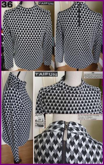 TAIFUN zwart-witte turtle neck top maat 36 nieuw beschikbaar voor biedingen