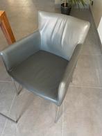 6 eetkamerstoelen WING Topform in leder Toledo grijs, Huis en Inrichting, Ophalen, Gebruikt, Leer, Design modern living