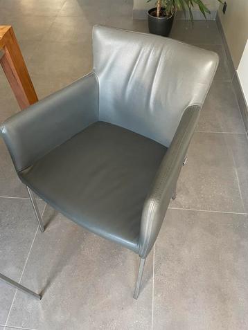 6 eetkamerstoelen WING Topform in leder Toledo grijs beschikbaar voor biedingen