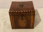 18de eeuw theekistje empire rozenhout intarsia, Antiek en Kunst, Ophalen of Verzenden