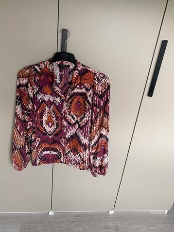 Blouse My Jewellery maat M cognac bordeaux crème roestbruin beschikbaar voor biedingen