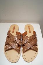 *NIEUW* SOLSANA Leren Slippers Maat 38, Bruin, Verzenden, Nieuw, Sandalen of Muiltjes