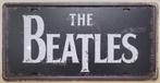 The Beatles zwart wit license plate reclamebord van metaal