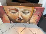 Boeddha Schilderij - 2-delig Handgeschilderd, 50 tot 75 cm, Ophalen of Verzenden, Zo goed als nieuw, Schilderij