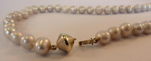 Parelcollier met 14 karaat bicolor gouden slot, Sieraden, Tassen en Uiterlijk, Antieke sieraden, Ketting, Goud, Met edelsteen
