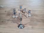 5 Armige verzilverde kandelaar, 28 cm hoog, Ophalen of Verzenden, Overige materialen