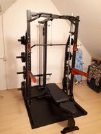 Pivot fitness halfrack met benchpress en gewichten, Ophalen, Gebruikt, Benen, Halterset