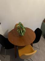 Massief houten ronde tafel(tje) uitklapbaar, Antiek en Kunst, Ophalen