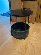 Bijzet tafeltje met mandje, Huis en Inrichting, Tafels | Salontafels, Ophalen, Rond, 50 tot 100 cm, Minder dan 50 cm