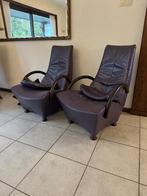 Paars leren design stoelen, Huis en Inrichting, Ophalen, Gebruikt, Twee, Overige kleuren
