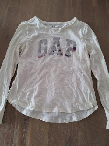 GAP kids shirt, creme, met lange mouwen, maat 120, 6-7 jaar beschikbaar voor biedingen