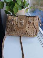 Borse in Pelle Beige Genuine Leather Schoudertas, Ophalen of Verzenden, Zo goed als nieuw, Beige, Leer