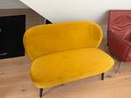 bankje okergeel velours WOOD, Huis en Inrichting, Ophalen, 100 tot 125 cm, Zo goed als nieuw, Stof
