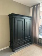 Landelijke kast Eikenhout Zwart, Huis en Inrichting, Kasten | Kledingkasten, Ophalen, Gebruikt, 100 tot 150 cm, Eikenhout