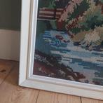 Lucky Vintage groot ingelijst borduurwerk kerkje, Ophalen, Minder dan 50 cm, Gebruikt, Unknown