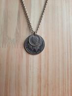 Dubbele kop Gulden en Wilhelmina Dubbeltje Ketting, Ophalen of Verzenden, Zo goed als nieuw, Zilver, Zilver