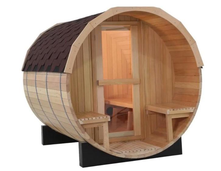 Barrel sauna | IntoRelax | SH1818 | Nieuw, Sport en Fitness, Sauna, Nieuw, Complete sauna, Fins of Traditioneel, Ophalen of Verzenden