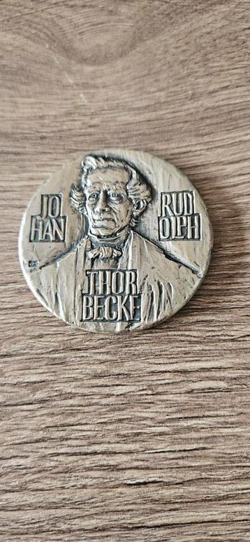 Zilveren penning Johan rudolph thorbecke 78.2 gram zeldzaam beschikbaar voor biedingen