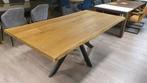 Rustiek eiken boomstamtafel van 200x100cm met spinpoot, Ophalen, 100 tot 150 cm, Vijf personen of meer, Eikenhout