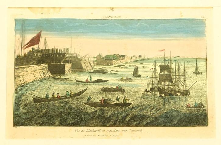 Optica kopergravure prent van ca. 1750., Antiek en Kunst, Kunst | Etsen en Gravures, Ophalen of Verzenden