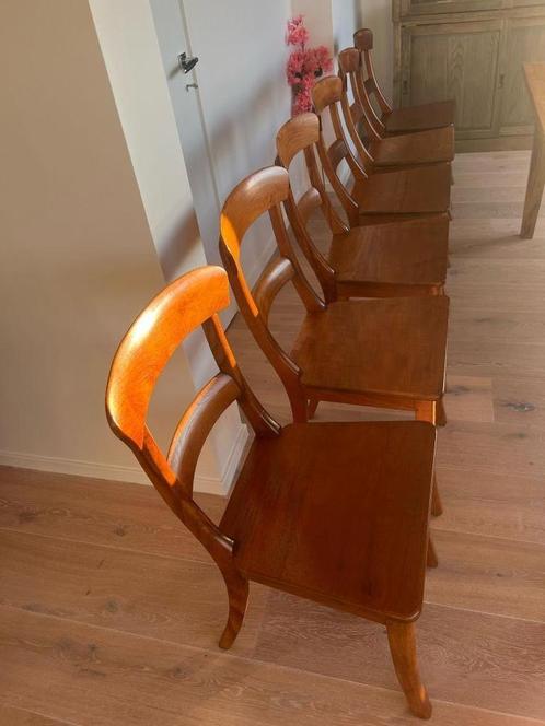 6 massief teak stoelen nog beschikbaar, Huis en Inrichting, Tafels | Eettafels, Zo goed als nieuw, 50 tot 100 cm, 200 cm of meer