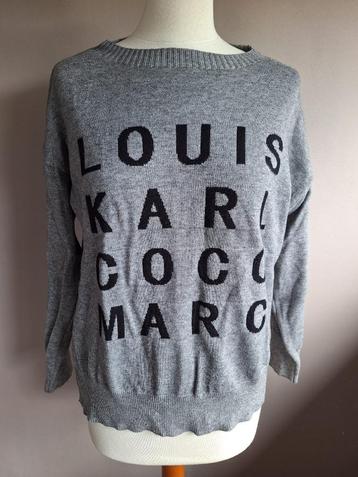 Nieuwe grijze stretch trui tekst van Tan, maat L/XL beschikbaar voor biedingen