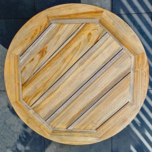 Teak houten draaiplateau diam. 80cm, Huis en Inrichting, Tafels | Eettafels, Zo goed als nieuw, 50 tot 100 cm, 50 tot 100 cm, Vijf personen of meer