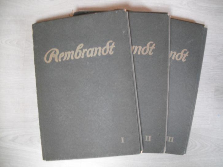 Alle etsen van Rembrandt in 3 antieke mappen (1914-1920), Antiek en Kunst, Kunst | Etsen en Gravures, Ophalen of Verzenden