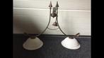 Luxe Hanglamp bruin/brons pijlen met witte glazen kappen, Huis en Inrichting, Ophalen, Zo goed als nieuw, Stoer, sober, Landelijk, klassiek