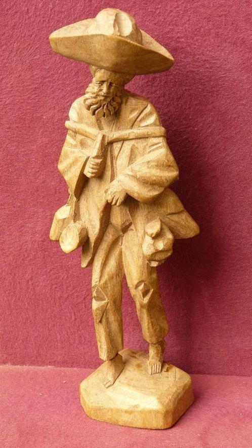 Marskramer - Hausierer - peddler -  handgestoken beeldje, Verzamelen, Beelden en Beeldjes, Gebruikt, Ophalen of Verzenden