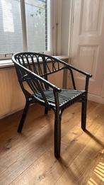 Zwarte rieten stoel, Huis en Inrichting, Stoelen, Ophalen, Gebruikt, Zwart, Riet of Rotan