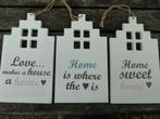 Tekstbordje home sweet home 3 stuks, Huis en Inrichting, Woonaccessoires | Tekstborden en Spreuken, Ophalen of Verzenden, Gebruikt