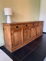 Warm, robuust, teakhouten dressoir van bijna 250cm!, Ophalen, Teakhout, 25 tot 50 cm, Gebruikt
