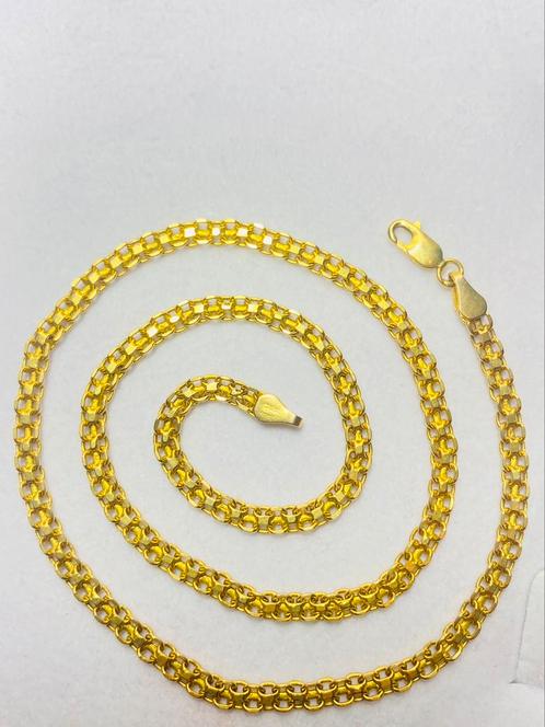Gouden ketting - bismarck ketting - 14 karaat, Sieraden, Tassen en Uiterlijk, Kettingen, Zo goed als nieuw, Goud, Ophalen of Verzenden
