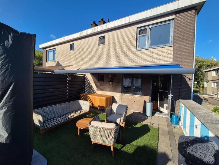 Elektrisch zonnescherm, Tuin en Terras, Zonneschermen, Gebruikt, Knikarmscherm, 150 tot 300 cm, 450 cm of meer, Elektrisch, Ophalen