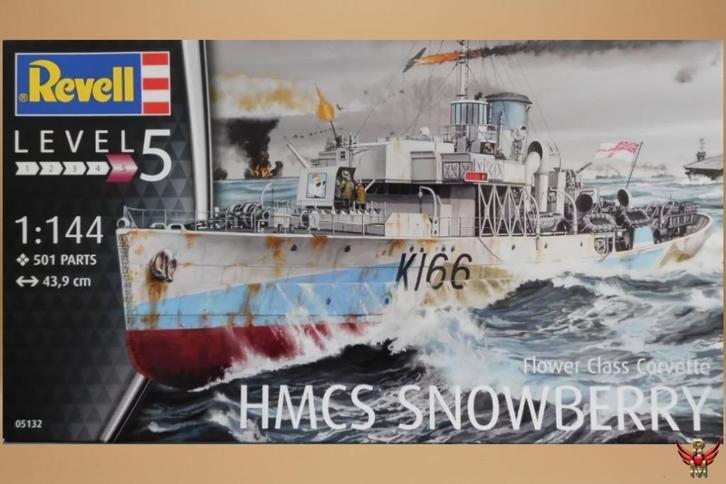 ROWASP | Revell 1/144 Flower Class Corvette HMCS Snowberry, Hobby en Vrije tijd, Modelbouw | Boten en Schepen, Nieuw, 1:50 tot 1:200