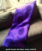 VINTAGE paarse dralon deken retro print 160cmx210cm jaren 70, Gebruikt, Eenpersoons, Paars, Ophalen of Verzenden