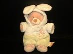 NICOTOY BEER VELOURS BEIGE MET ROOMWIT  SNUITJE EN VOETJES M, Kinderen en Baby's, Speelgoed | Knuffels en Pluche, Ophalen of Verzenden